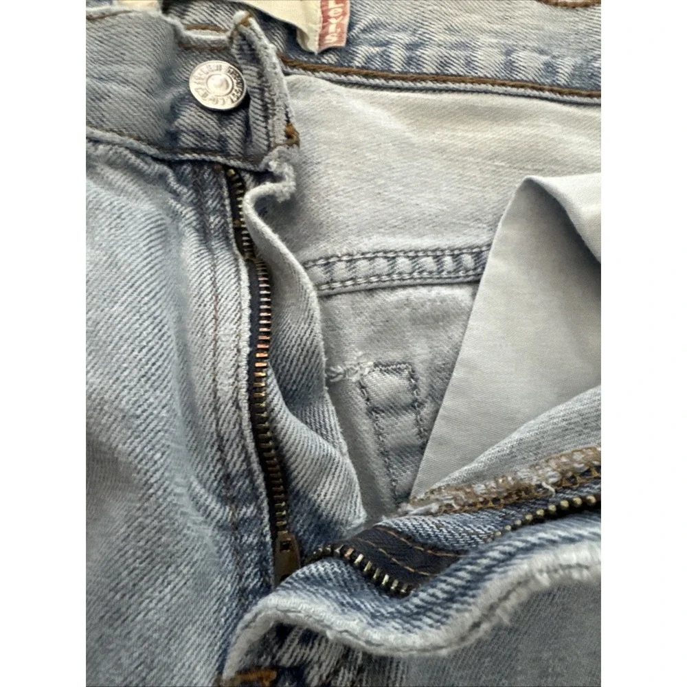 Y2K 2008 Levi's 505 Mens Regular Fit Jeans 32X32 Light Blue Wash Pre Owned